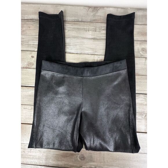 Hale Bob Ultra Suede Black Faux Leather Stretch Legging Size Medium - Picture 7 of 14